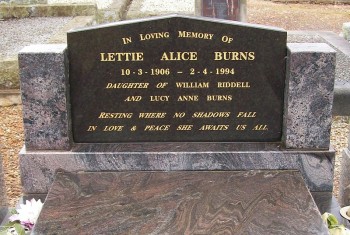 Lettie Alice BURNS - Moorngag Cemetery