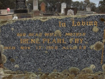 Irene Pearl FRY - Moorngag Cemetery