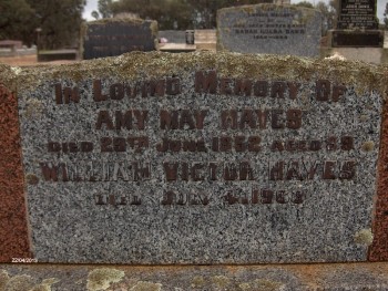 William Victor HAYES - Moorngag Cemetery