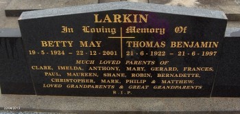 Elizabeth (Betty May) LARKIN - Moorngag Cemetery