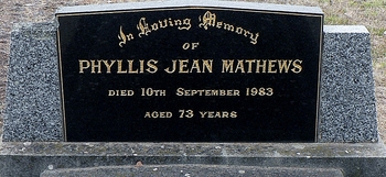 Phyllis Jean MATHEWS - Winton Cemetery