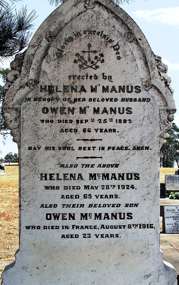 Owen MCMANUS - Winton Cemetery