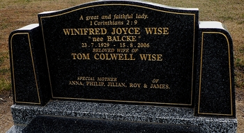 Winifred Joyce WISE - Winton Cemetery